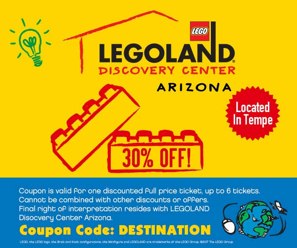 Get free coupons for Legoland Tempe Arizona