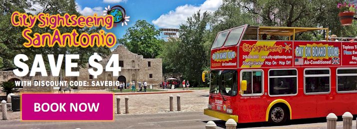 City Sightseeing San Antonio Hop-On Hop-Off Bus. Save $4.00 