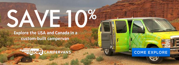 Save up to 15% Off Escape Campervan Rentals