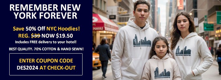 Souvenir NYC Hoodies : SAVE 50% with Coupon Code DES2024