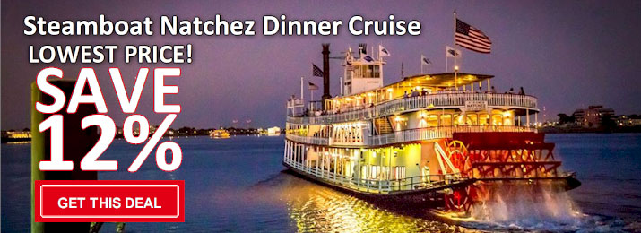 Free coupons for Steamboat Natchez in New Orleans. Save with Free Discount Travel Coupons from DestinationCoupons.com!