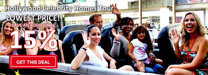 Free coupons for Hollywood Movie Stars Homes Tour! Save with Free Discount Travel Coupons from DestinationCoupons.com!