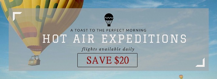 Hot Air Balloon Rides with Hot Air Expeditions. Save $20.00