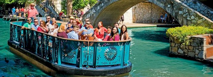 San Antonio River Walk Boat Cruise and City Sightseeing Hop On Hop Off Bus Combo. Save $4.00