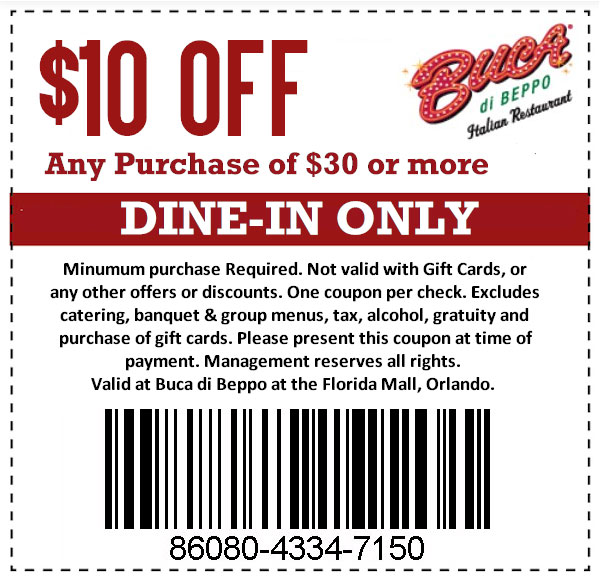 Buca di Beppo Restaurant Mobile-Friendly Coupons, Promo Codes