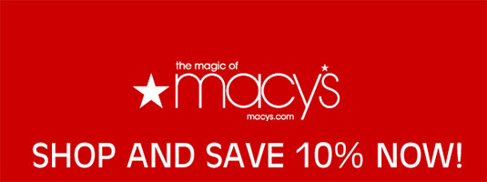 Free Macy's coupons. Macys coupons for an additional 10% off your merchandise purchases. Free Macys online coupons. '